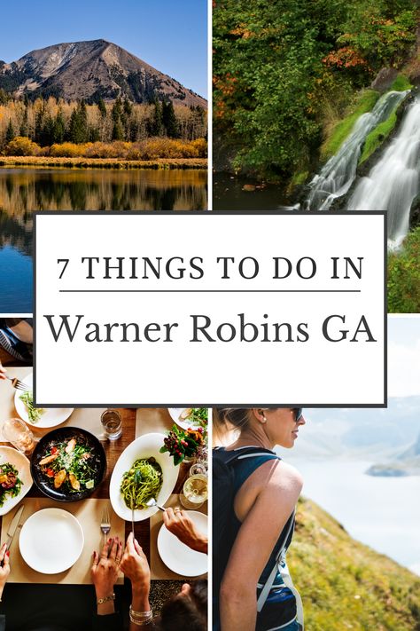 Warner Robins GA is a small town with big things going on. We've compiled the best of what's happening here and we're sure you'll find something that will interest you! Check out our guide below for some great ideas if you're planning your next visit or just want more information about this amazing place we call home! Warner Robins Georgia, Fountain Park, Georgia Vacation, Road Trip Places, Tourist Sites, Georgia Travel, Tybee Island, Us Destinations, Big Things