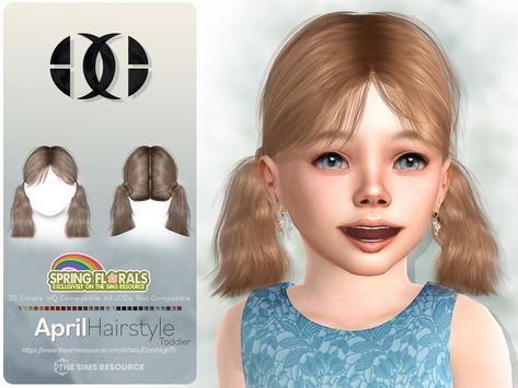 The Sims Resource - Spring Florals April Hairstyle Toddler Sims 4 Alpha Toddler Hair, Sims Cc Hair Kids, Toddler Hairstyles Sims 4, Sims 4 Cc Hair Toddler Girl, Toddler Hairstyles Girl Sims 4 Cc, Sims4 Infant Hair, Sims4 Cc Toddler Hair, Sims Toddler Hair, The Sims 4 Cc Toddler Hair