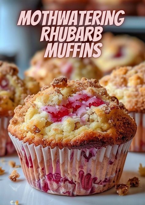 Hidden Recipes Zucchini Rhubarb Recipes, Stewed Rhubarb Recipes, Rhubarb Muffins Recipe, Strawberry Rhubarb Scones, Strawberry Squares, Easy Rhubarb Recipes, Strawberry Rhubarb Muffins, Crumble Recipes, Rhubarb Crumble Recipes