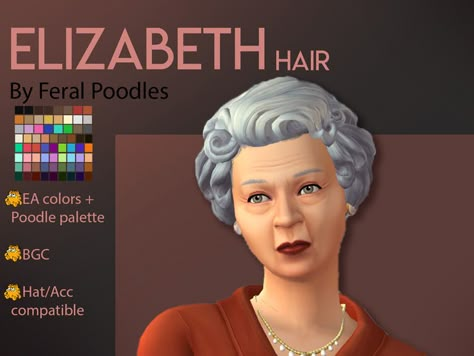 Sims 4 50s Hair, Sims 4 Queen Cc, Rosie The Riveter Hair, Hair The Sims 4, Royal Hair, 1930s Hair, Sims 4 Decades Challenge, Female Hairstyles, Sims 3 Cc Finds