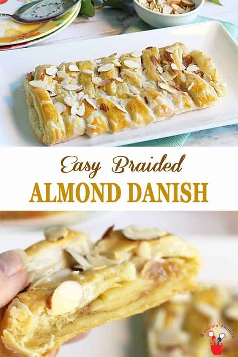 Almond Danish, Danish Braid, Almond Paste Recipes, Almond Filling, Almond Desserts, Danish Recipe, Almond Pastry, Sweet Breakfast Treats, Postre Keto