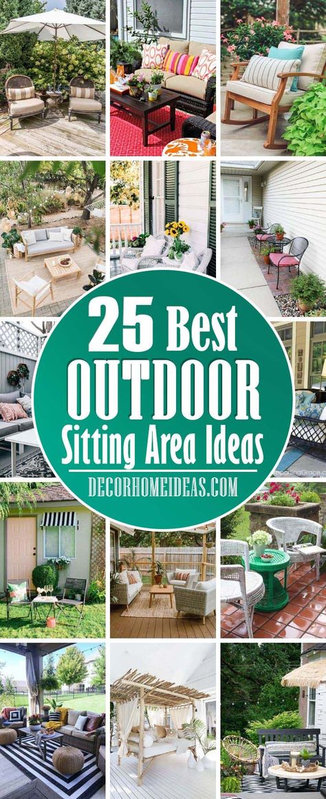 Backyard Conversation Area Ideas, Front Yard Sitting Area Ideas Diy, Outdoor Conversation Area Ideas, Outside Sitting Area Ideas, Backyard Furniture Ideas Seating Areas, Backyard Sitting Area Ideas, Outdoor Sitting Area Ideas, Outdoor Area Ideas, Outdoor Sitting Areas