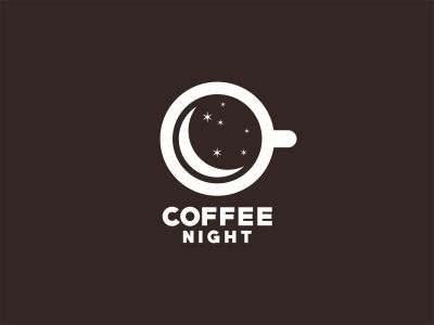 I like the shapes used in this logo, but I'm not sure how well the stars will scale down Kopi Starbucks, Coffee Night, Logo Cafe, Night Coffee, Draw Logo, Coffee Cup Art, Coffee Icon, Coffee Tattoos, Cafe Branding