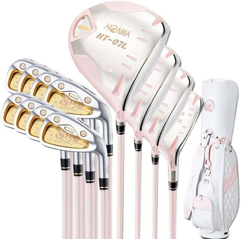 Amazon.com : HT-07L 3 Star Cherry Blossom Women's Complete Golf Club Sets : Sports & Outdoors Womens Golf Clubs, Trendy Golf, Ladies Golf Bags, Golf Inspiration, Golf Club Sets, Golf Set, Girls Golf, Golf Attire, Golf Wear