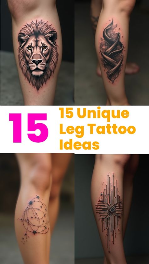 15 Unique Leg Tattoo Ideas Leg Mandala Tattoo, Aesthetic Leg Tattoos, Cheap Tattoo Ideas, Feminine Leg Tattoos, Thigh Leg Tattoo, Unique Leg Tattoos, Leg Tattoo Placements, Leg Tattoo Ideas, Lower Leg Tattoos