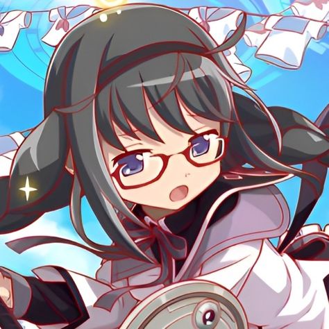 Homura Akemi Icon, Homura Icon, Black Hair Pfp, Madoka Magica Homura, Hair Pfp, Mahō Shōjo Madoka Magica, Homura Akemi, Mahō Shōjo, Puella Magi