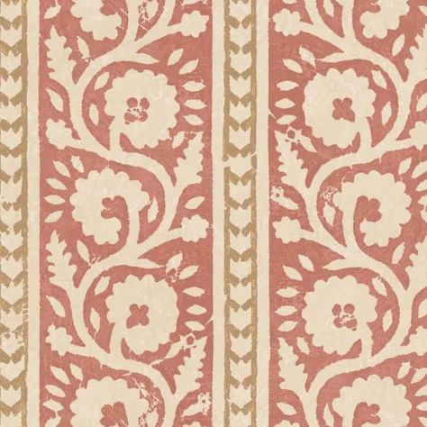 Red Floral Wallpaper, Vintage Wallpaper Patterns, Indian Block Print Fabric, Red Sand, Creating Texture, Indian Block Print, Decorative Borders, Wallpaper Direct, Border Pattern