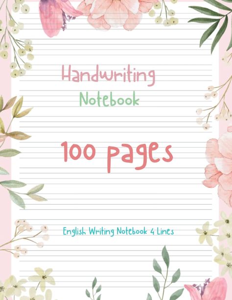 English Writing Notebook 4 Lines: 4 Line Book For Child Writing : Improve Handwriting For Children : Four Line Handwriting Practice Books : Exercise ... Handwriting Paper 100 Pages 8.5x11 Inches: Amazon.co.uk: BigPub, MMM: Books 4 Lines For Writing English, Handwriting Notebook, Handwriting Practice Paper, Handwriting Books, Handwriting Paper, Improve Handwriting, Household Planner, Planner Sheets, Kids Notebook