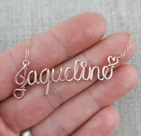 Check out this item in my Etsy shop https://www.etsy.com/ca/listing/499445556/name-necklace-gold-wire-name-jewelry Necklaces Personalized, Wire Name, Script Necklace, Dainty Diamond Necklace, Jewellery Inspiration, Gold Name Necklace, Name Jewelry, Custom Name Necklace, Bridesmaid Necklace