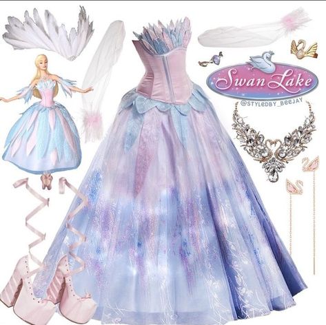 Barbie Fashion Fairytale Dresses, Disney Nutcracker, Swan Lake Costumes, Barbie Costumes, Barbie Nutcracker, Barbie Cosplay, Barbie Swan Lake, Obsessed With Her, Barbie Costume