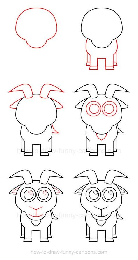 How to draw a goat Draw A Goat, Goat Craft, Christmas Goats, Easy Dragon Drawings, Draw Tutorial, Drawing Lessons For Kids, Simple Character, Directed Drawing, Puppet Crafts