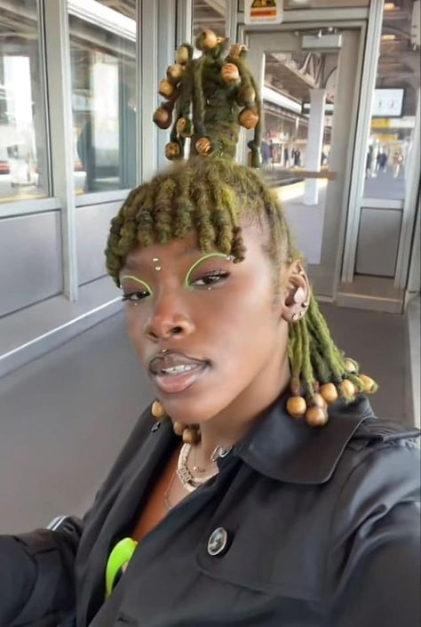 70s Hairstyles Locs, Creative Dreadlock Hairstyles, Thick Loc Styles, Rainbow Locs, Rainbow Dreads, Aesthetic Locs, Woman With Dreadlocks, Black Women With Locs, Women With Locs