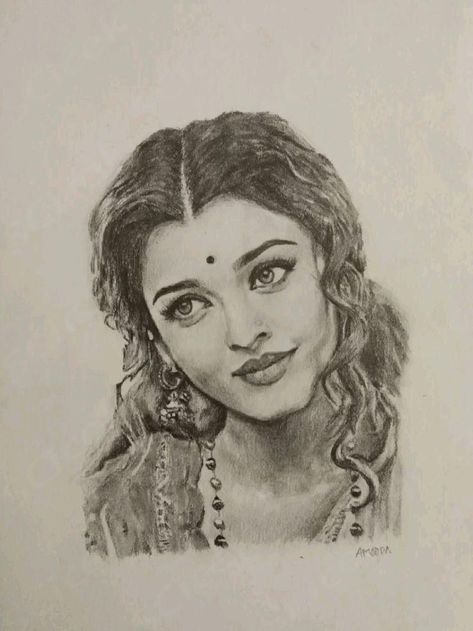 not mine. credit goes to the respected owner Aishwarya Rai Pencil Sketch, Indian Pencil Sketches, Indian Paintings Easy, Indian Drawing Pencil, Aishwarya Rai Painting, Aishwarya Rai Sketch, Bengali Art Sketch, Bollywood Doodle, Aishwarya Rai Drawing