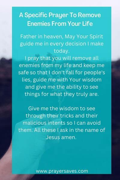 A Specific Prayer To Remove Enemies From Your Life Prayer To Remove Blockage, Prayer To Remove Evil Spirits, Prayer For Protection Against Evil, Warriors Prayer, Night Prayer For Protection, Psalm Magic, Prayer Against The Enemy, Prayer For Enemies, God Protects