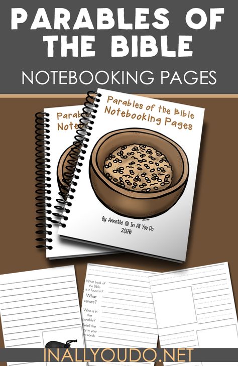 Parables of the Bible Notebooking Pages – In All You Do Jesus Notes, Stories In The Bible, Bible Parables, Summer Lesson, Notebooking Pages, Kids Church Lessons, Preschool Bible Lessons, Parables Of Jesus, Learn The Bible