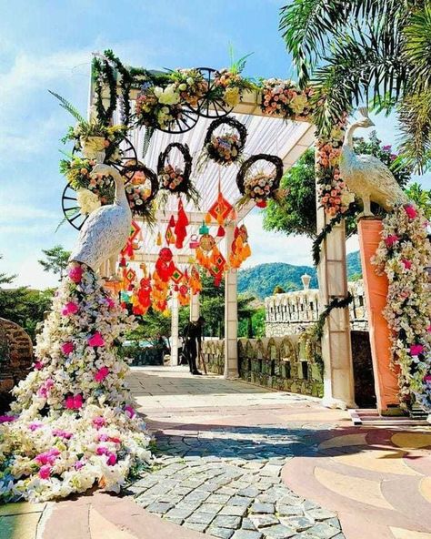 Beach Wedding Setup, Wedding Gate, Haldi Decor, Gate Decoration, Destination Wedding Decor, Mehendi Decor, Wedding Entrance Decor, Summer Wedding Decorations, Marriage Decoration