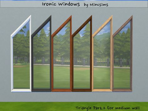 Double Panel Door, Roll Blinds, Triangle Window, Triangle House, Door Sets, Media Wall, Sims Community, Electronic Art, Open Window