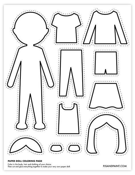 Paper Doll Coloring, Paper Doll Printable, Free Printable Paper, Paper Doll Clothes, Paper Doll Craft, Free Printable Paper Dolls, Doll Template, Paper Doll Printable Templates, Paper Clothes