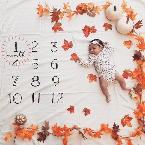 Mile Stone Picture Ideas, September Monthly Baby Photos, 1st Month Photoshoot, November Baby Photoshoot, November Monthly Baby Photos, 1 Month Baby, Centerpiece Diy, Baby Milestones Pictures