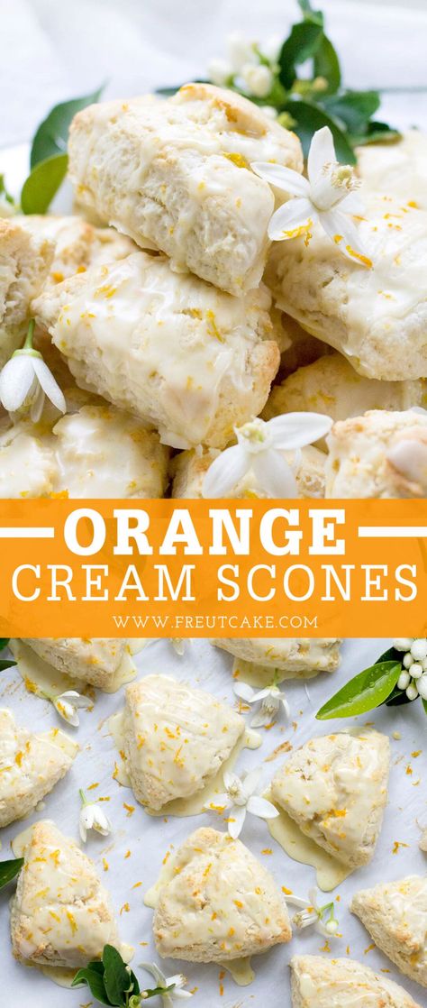 Orange Cream Scones, Scones Orange, Cream Scones Recipe, Scone Mix, Bread Sweet, Baked Breads, Scones Recipe Easy, Spring Recipe, Spring Baking