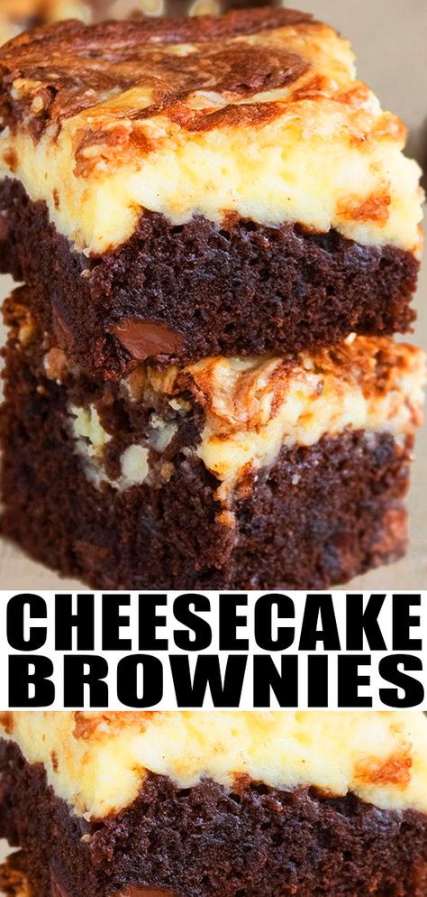 CHEESECAKE BROWNIES RECIPE (CREAM CHEESE BROWNIES)- The best quick and easy brownies, homemade from scratch with simple ingredients. Soft, moist, fudgy, creamy, with swirls of cream cheese, loaded with chocolate chips. Can be made from box too. From CakeWhiz. Quick And Easy Brownies, Brownies Cream Cheese, Brownies Homemade, Easy Brownies, Cheesecake Brownies Recipe, Brownies Cheesecake, Dessert Halloween, Cheesecake Brownie, Resipi Kek