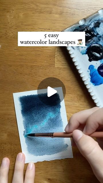 Kolbie Blume | Watercolor + Creative Practice on Instagram: "I promise you can paint these! 🧑🏼‍🎨  Start small. Start easy. Show yourself that, actually, you can do this. 👍🏻  Then, you can start wandering further and with more courage than you could ever imagine 😘  #watercolorforbeginners #watercolortutorials #watercolorlandscapepainting #watercolorlandscapes" Quick Watercolour Ideas, Water Colour Painting Easy Landscape, Small Watercolour Painting Ideas, Small Watercolor Landscapes, Small Water Colour Painting, Easy Watercolour Ideas, Easy Watercolor Paintings Landscapes, Small Watercolor Paintings Easy, Water Colours Painting For Beginners