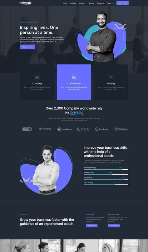 Business Coach Elementor Template Kit Coaching Funnel Design, Funnel Landing Page Design, Coaching Landing Page Design, Business Coach Website Design, Coaching Landing Page, Business Coach Website, Wordpress Template Design, Elementor Templates, About Us Page Design