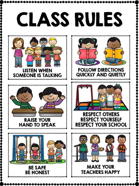 Rules Elementary Classroom Rules, Kindergarten Classroom Rules, Kindergarten Management, Classroom Rules Printable, Classroom Norms, Rules Poster, Classroom Rules Poster, Classroom Charts, Rules For Kids