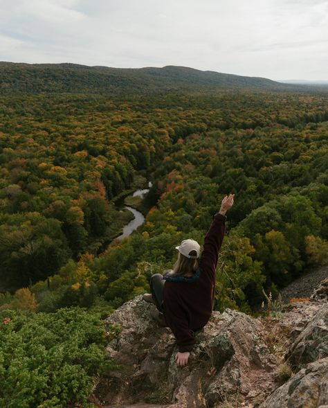 Another Michigan bucket list location checked off!!!🍂✨🏔️ If you need somewhere new to visit in Michigan, I highly recommend checking out the Porcupine Mountains!! Truly insane views & the fall colors are starting to change, so it makes it even more beautiful!! We detoured our road trip home just so we could go to the Lake of the Clouds overlook & it did notttt disappoint! Already counting down the days until I can go back with more time to explore the rest of the park!! . . . . Keywords: ... Porcupine Mountains Michigan, Michigan Bucket List, Porcupine Mountains, Fall In Michigan, The Clouds, The Park, The Fall, Fall Colors, Michigan