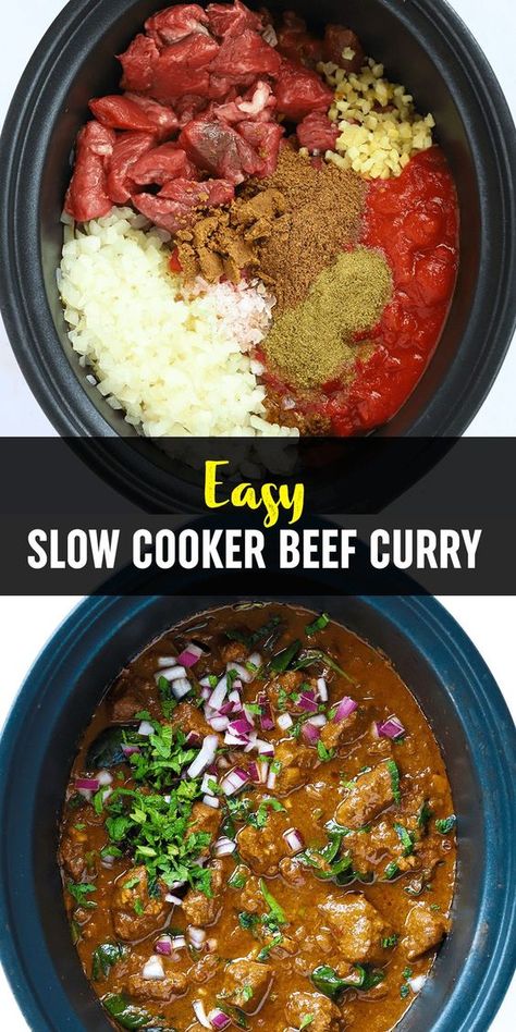 Slow Cooker Beef Recipe, Slow Cooker Curry Recipes, Taming Twins, Slow Cooker Beef Curry, Curry Dinner, Beef Curry Recipe, Slow Cooker Curry, Simple Dinners, Slow Cooker Recipes Beef