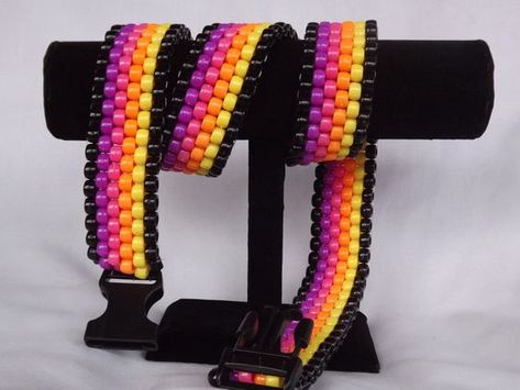 Kandi Belt, Emo Choker, Kandi Choker, Choker Patterns, Kandi Mask, Rave Kandi, Pony Bead Projects, Kandi Inspo, Diy Kandi Bracelets