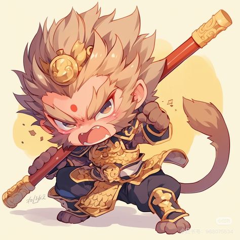 Wukong Character Design, Wukong Art, Chinese Monkey, Dungeons And Dragons Books, Black Myth Wukong, Sport Look, Cartoon Artwork, Print Design Art, Monkey Art