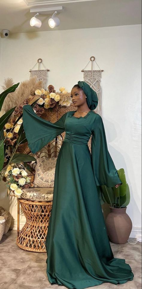 Hijabi Dinner Dress, Material Gown Styles For Muslim Ladies, Modest Hijabi Dresses, Matriculation Outfit Ideas, Eid Inspo Outfits, Hijabi Eid Outfits, Eid Outfits African, Hijabi Pics, Kampala Gown Styles For Ladies