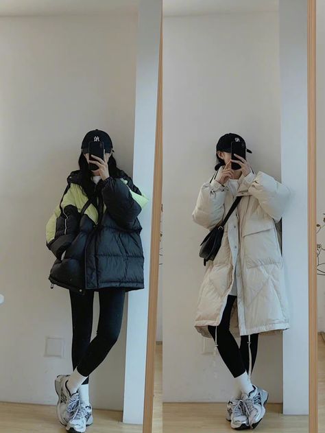 Black Puffer Jacket Outfit Korean, Jacket Outfit Korean, Black Puffer Jacket Outfit, Korea Outfit, Harbin China, Korea Winter, Winter Moodboard, Puffer Jacket Outfit, Korean Fits