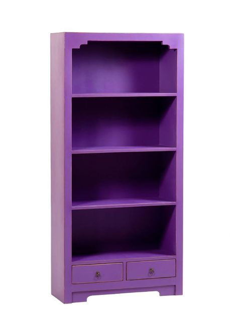 COLOR MORADO ❤ PÚRPURA ❤ Purple shelves Deco Violet, Purple Furniture, Tall Bookcase, Purple Kitchen, Purple Bathrooms, Tall Bookcases, Purple Rooms, Purple Decor, Purple Home