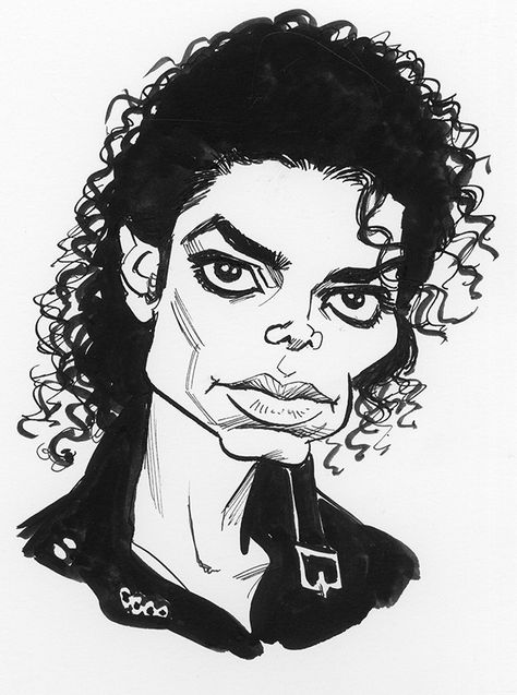 Cartoon Celebrities Drawings Easy, Michael Jackson Caricature, Celebrity Caricatures Sketch, Tom Richmond, Michael Jackson Drawings, Doodle Art Flowers, Caricature Sketch, Client List, Cartoon Character Tattoos