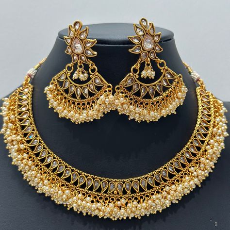 Gold choker necklace indian bridal