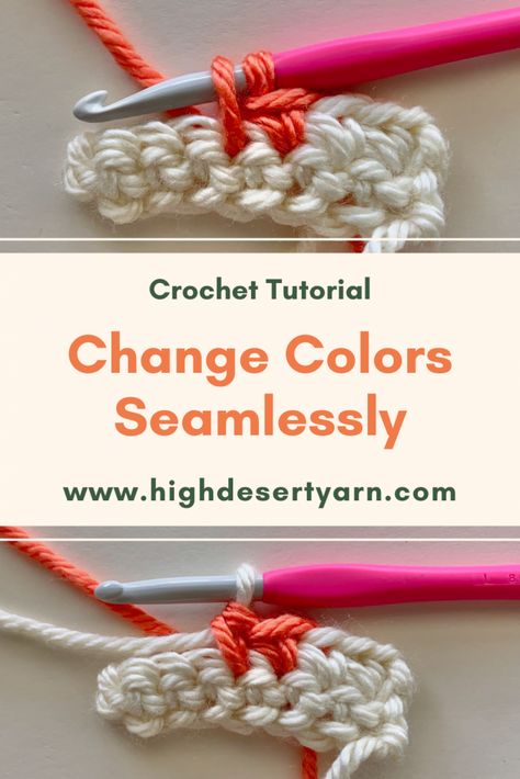 Change Colors Seamlessly in Crochet – High Desert Yarn Hdc Crochet, Change Colors In Crochet, Crochet Classes, Crochet Hack, Fabric Bowls, Crochet Handbags Patterns, Crochet Lessons, High Desert, Crochet Tutorials