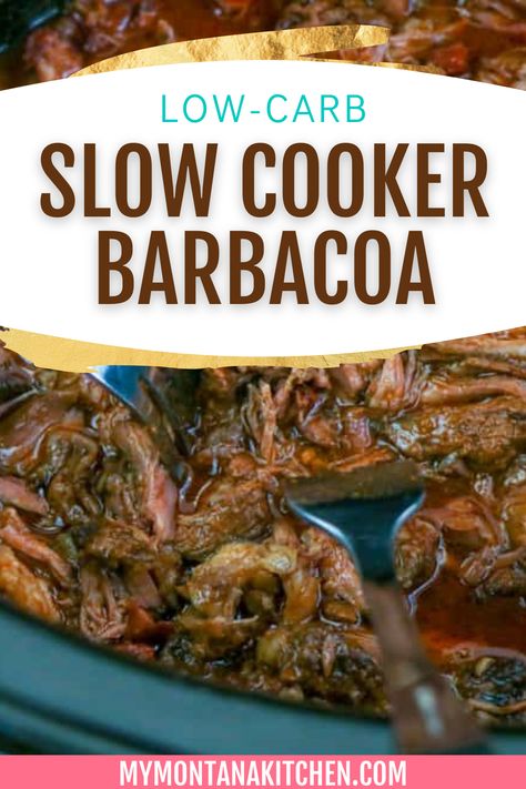 Are you ready for tender, succulent Mexican beef infused with an aromatic blend of spices and delicious ingredients? Even better? This easy barbacoa recipe is a breeze to make in your trusty slow cooker. You'll end up with the perfect, mouthwatering, melt-in-your-mouth family dinner that will transport you to the colorful streets of Mexico! Low Carb Chuck Roast Recipes Crock Pot, Low Carb Beef Roast Crockpot Recipes, Keto Low Carb Crockpot Recipes, Chuck Roast Keto Recipes, Keto Beef Chuck Roast Recipes, Keto Crockpot Roast Recipes, Keto Chuck Roast Recipes Crockpot, Low Carb Low Calorie Crockpot Meals, Low Carb Roast Crock Pots