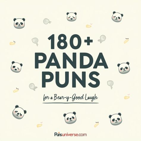 🐼 Get ready to roll on the floor laughing with 180+ panda puns that'll make you "panda" to your friends! From "bear-y" clever jokes to "pawsitively" hilarious quips, these puns are bound to lighten your day. Let's keep the fun rolling and share the joy! 🌟 #puns #punny #humor #pandalove #funny #comedy Clever Jokes, Panda Puns, Panda Hug, Pandas Playing, Bear Girl, Panda Love, Silly Jokes, Bear Hug, Word Play