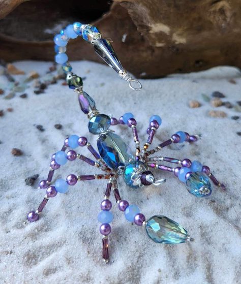 Bead Art Projects, Beaded Scorpion, Beaded Insects, Desert Dweller, Beaded Suncatcher, Bead Animals, Beaded Dragonfly, Beaded Bead, Beaded Spiders