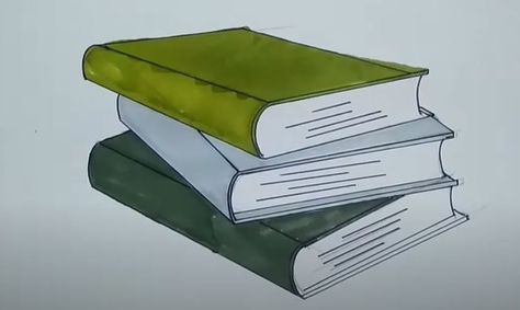 How to Draw a Stack of Books Step by Step How To Draw A Stack Of Books, Draw Stack Of Books, Drawing Bookshelf, Stack Of Books Drawing, Drawing Instructions, A Stack Of Books, White Pen, Book Stack, Book Drawing