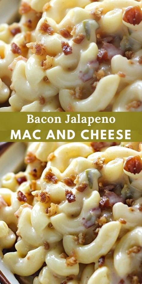 Bacon Jalapeno Mac And Cheese, Chicken Scampi Recipe, Jalapeno Mac And Cheese, Bacon Mac And Cheese, Stuffed Jalapenos With Bacon, Mac And Cheese Recipe, Pasta Dinners, Food Recepie, Interesting Food Recipes