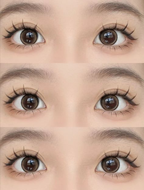 Douyin Makeup Doe Eye, Korean Eyelash, Korean Lashes, Doe Eyes Make Up, Manga Eyelashes, Doe Eyes Makeup, Manga Lashes, Doe Eye Makeup, Korean Eye Makeup