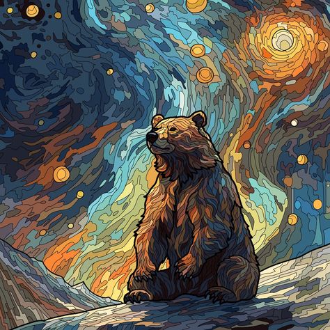 Abstract Bear Painting, Abstract Bear Art, Spirit Animal Bear, Brown Bear Illustration, Art Activism, Palette Painting, Bear Totem, Alaska Art, Bear Artwork