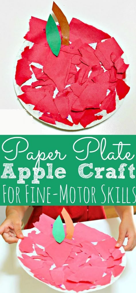 Paper Plate Apple Craft, Toddler Apple Crafts, Apple Crafts Preschool, Apple Crafts, Fall Crafts For Toddlers, September Crafts, Apple Activities, Apple Craft, Fall Arts And Crafts