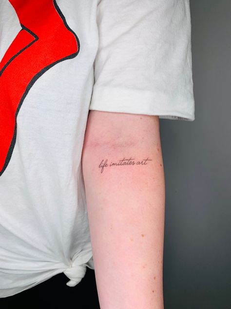 Life Is Art Tattoo, Art Imitates Life Tattoo, Oscar Wilde Tattoo Ideas, Art Imitates Life, Life Imitates Art Tattoo Lana Del Rey, Ldr Tattoo Ideas, Lana Inspired Tattoo, Life Imitates Art Tattoo, Cause Life Imitates Art