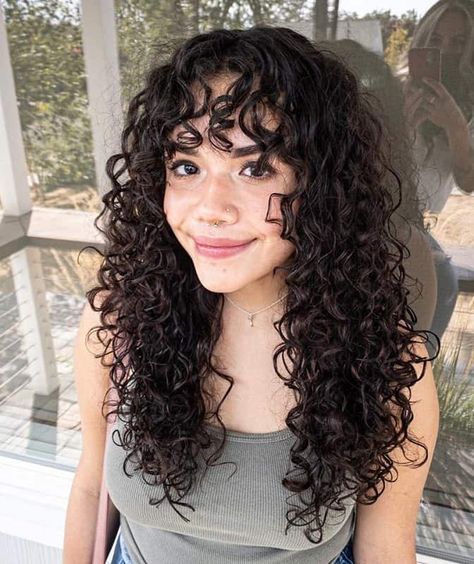 Curly Shag Haircut, Natural Curly Hair Cuts, Curly Hair Photos, Hairdos For Curly Hair, Haircuts For Curly Hair, Curly Hair Inspiration, Curly Girl Hairstyles, Curly Hair With Bangs, Curly Hair Tips