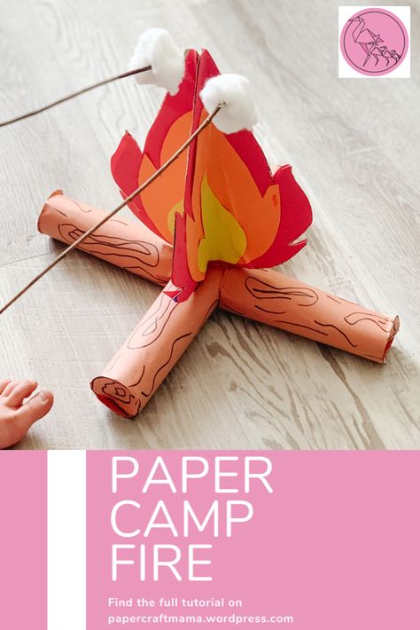 Fire Activities For Kids, Fire Crafts For Kids, Paper Campfire, Campfire Crafts, Fire Activities, Fire Crafts, Paper Fire, Toddler Projects, Diy Teepee