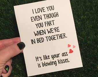 Love Cards For Him, Funny Love Cards, Fart Humor, Funny Anniversary, Funniest Valentines Cards, Funny Ecards, Funny Anniversary Cards, Anniversary Funny, Valentines Gifts For Boyfriend